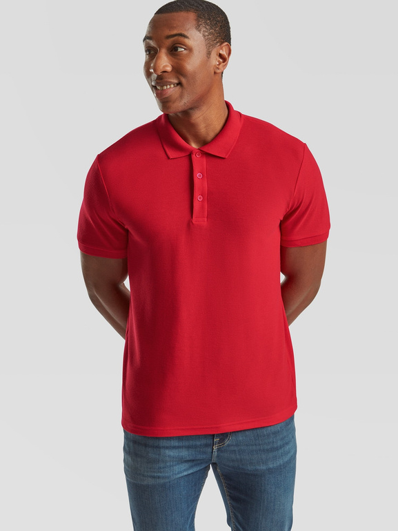 Czerwona koszulka męska polo Tailored Fit Friut of the Loom