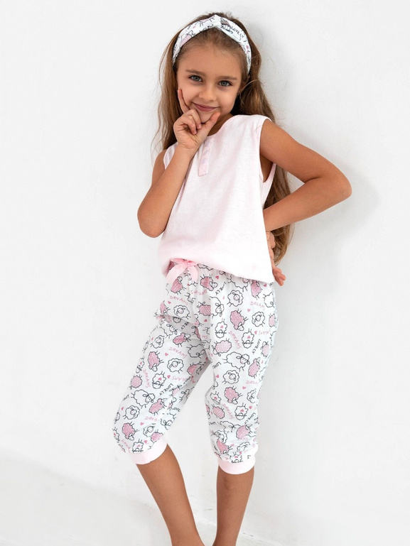 Piżama Sensis Sheena Kids sz/r 110-128 różowy-owieczki 003