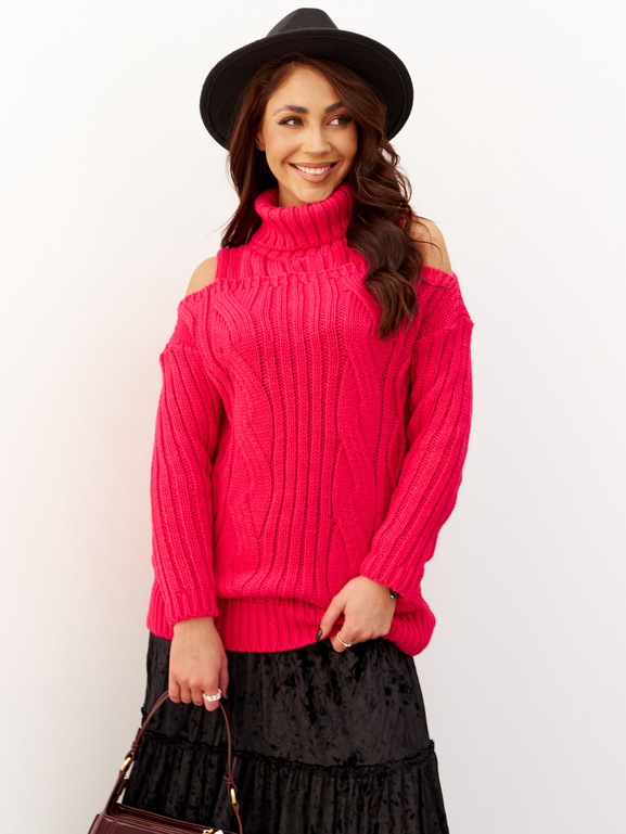 Sweter amarantowy By o la la cxp1176.amaranth